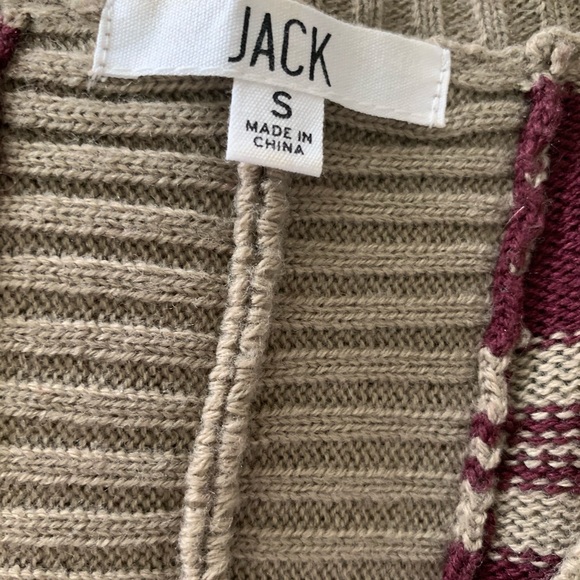 “Jack” maroon & beige striped sweater size Small - Picture 3 of 3